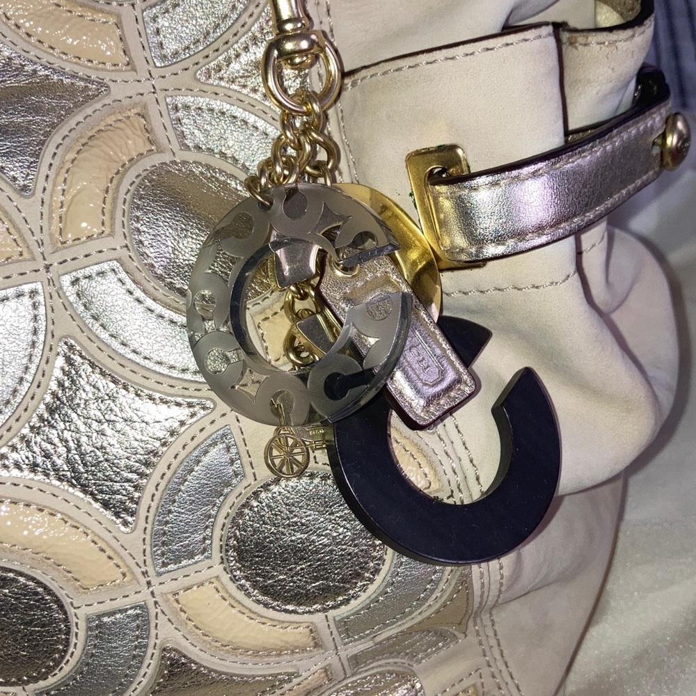 Coach Peyton Leather Mosiac Shoulder Bag - Picture 4 of 12